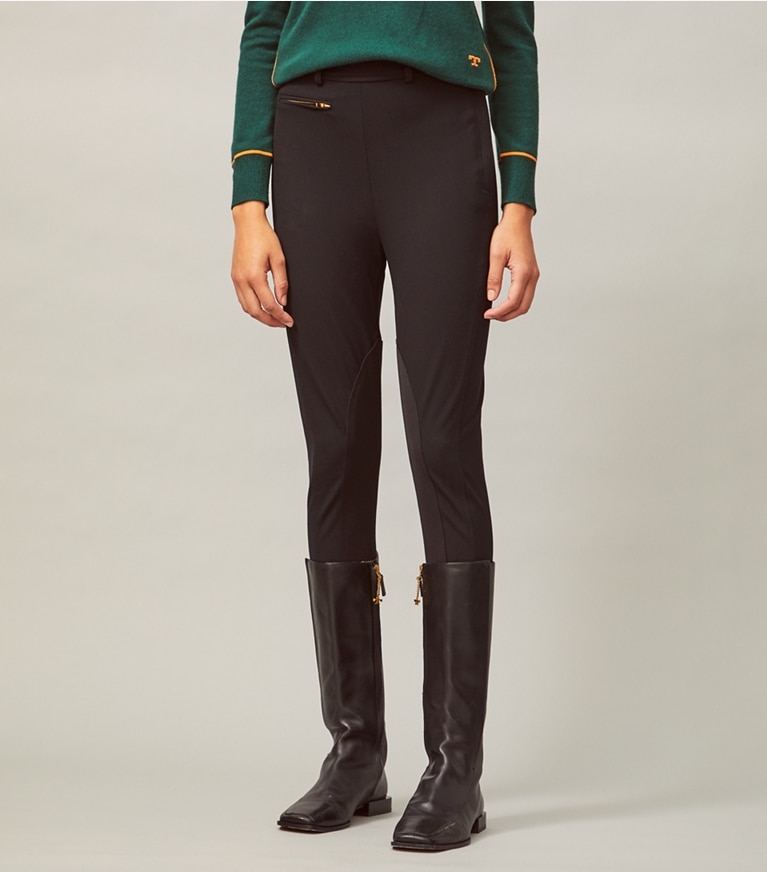 Tory Burch designer bottoms Riding Pant in Black front