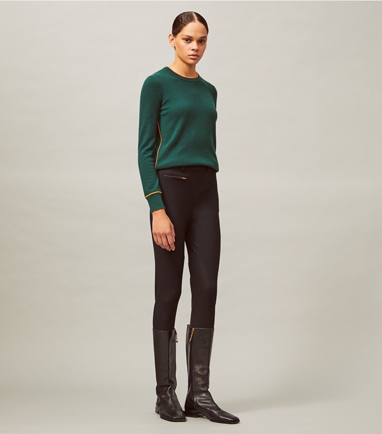 Tory Burch designer bottoms Riding Pant in Black front