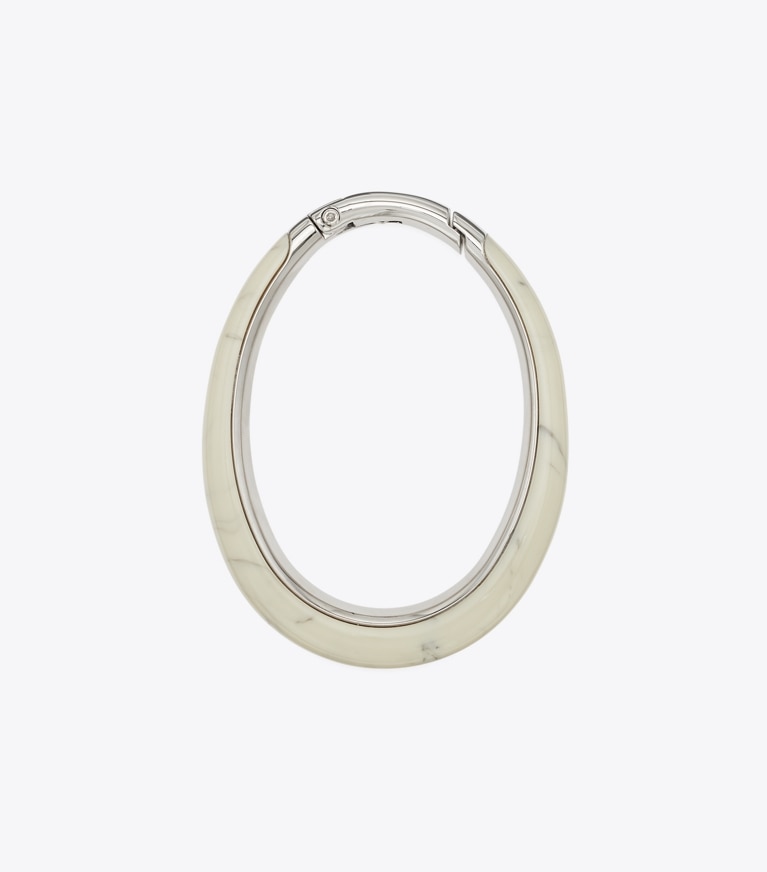 Tory Burch designer geldbörsen Ring mit Piercingdetail in Grey Moon Swirl angle