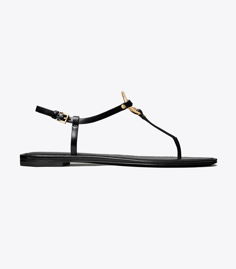 Tory Burch designer sandals Ring T-Strap Sandal in PERFECT BLACK side