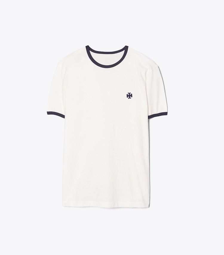 Tory Sport designer tops Ringer T-Shirt in Snow White front