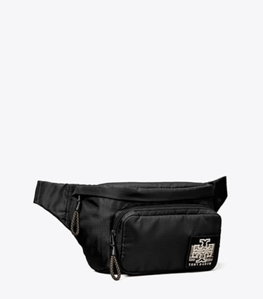 Tory Sport designer belt bags Ripstop Belt Bag in Black angle