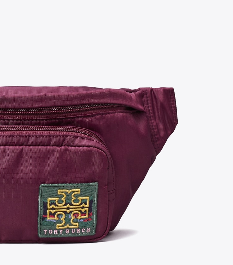 Tory Sport designer belt bags Ripstop Belt Bag in Winetasting detail