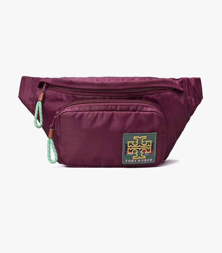 Tory Sport designer belt bags Ripstop Belt Bag in Winetasting front