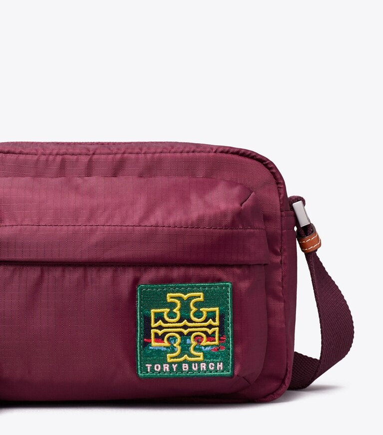 Tory Burch designer クロスボディバッグ リップストップ クロスボディ in Winetasting front