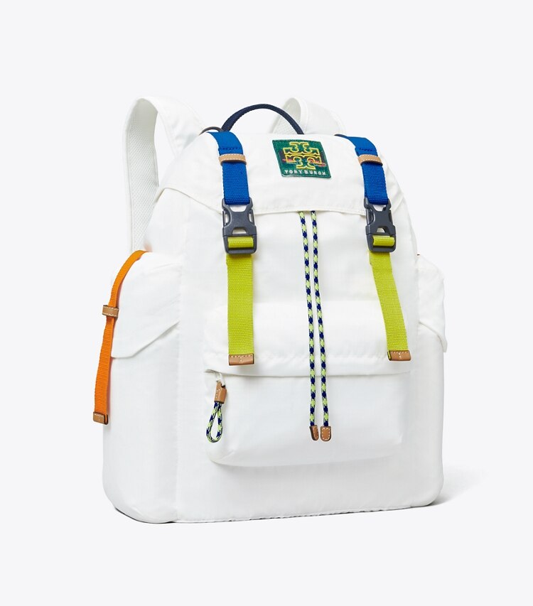 Tory Burch designer rucksäcke Ripstop Rucksack in Snow White angle