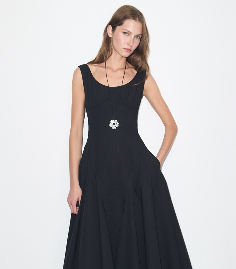 Tory Burch designer robes Robe camisole en coton dans Black détail sur modèle