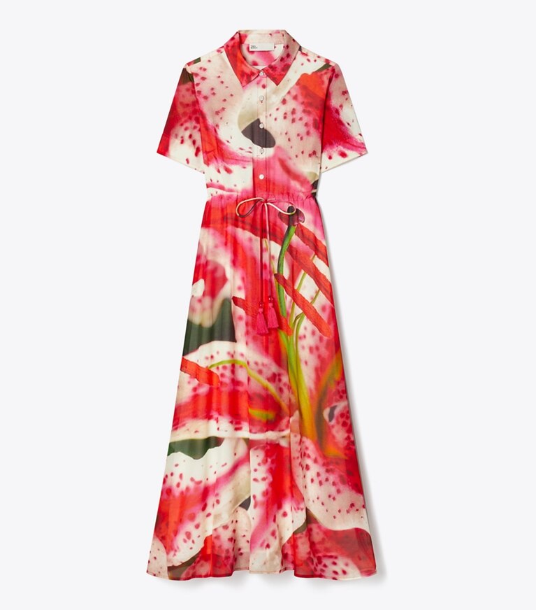Tory Burch designer paréos Robe chemise en coton in Pink Lily front