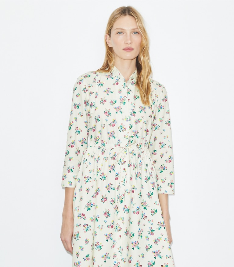 Tory Burch designer paréos Robe chemise en coton in Multi Ditsy Floral front