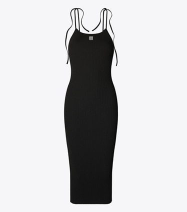 Tory Sport designer robes Robe débardeur en viscose in Black front