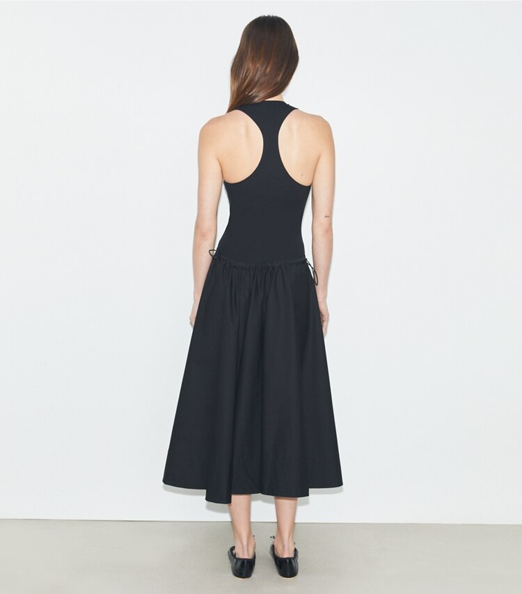 Tory Burch designer robes Robe débardeur en viscose in Black on model back