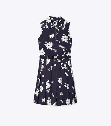 Tory Burch designer robes Robe de golf extensible dans Medium Navy Contrast Floral de face