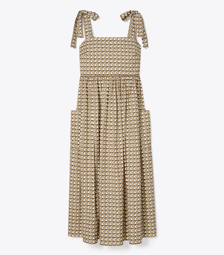 Tory Burch designer robes Robe de plage à nouer aux épaules dans FRENCH CREAM RIBBON WAVE de face
