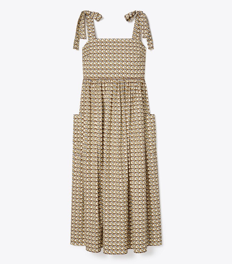 Tory Burch designer robes Robe de plage à nouer aux épaules dans FRENCH CREAM RIBBON WAVE de face