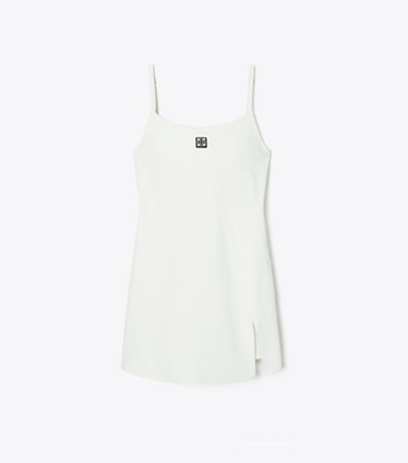 Tory Sport designer robes Robe de tennis en nylon in Snow White front