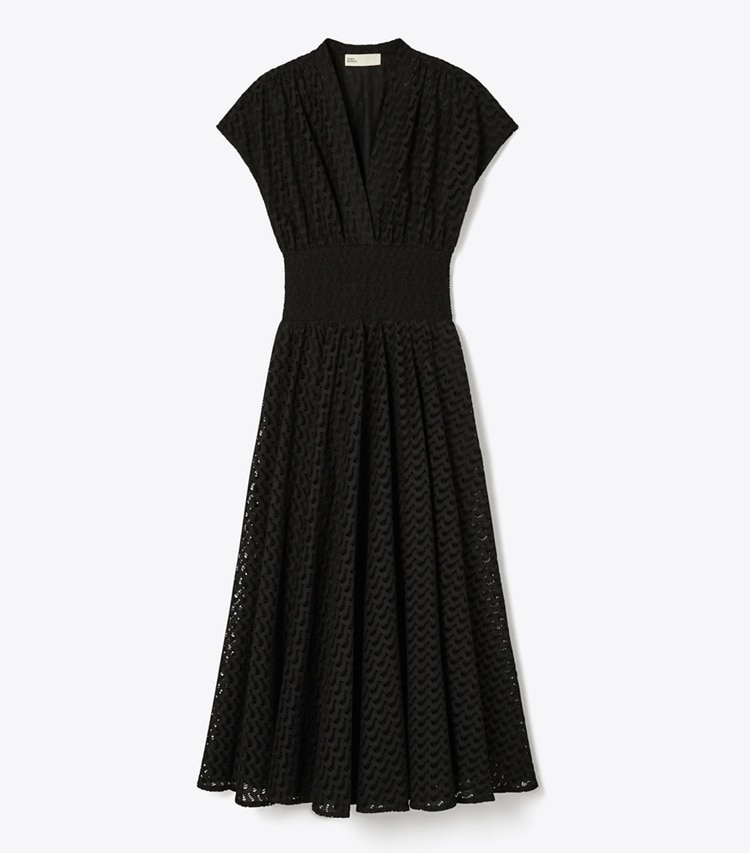 Tory Burch designer robes Robe en coton brodé in Black front