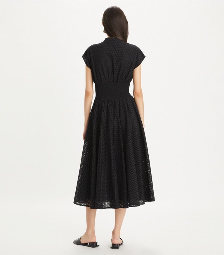 Tory Burch designer robes Robe en coton brodé in Black front