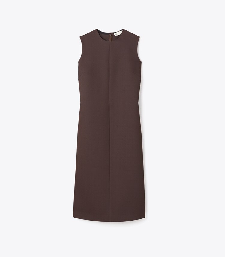 Tory Burch designer robes Robe en crêpe dans Dark Mocha de face