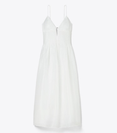 Tory Burch designer paréos Robe en lin in White front