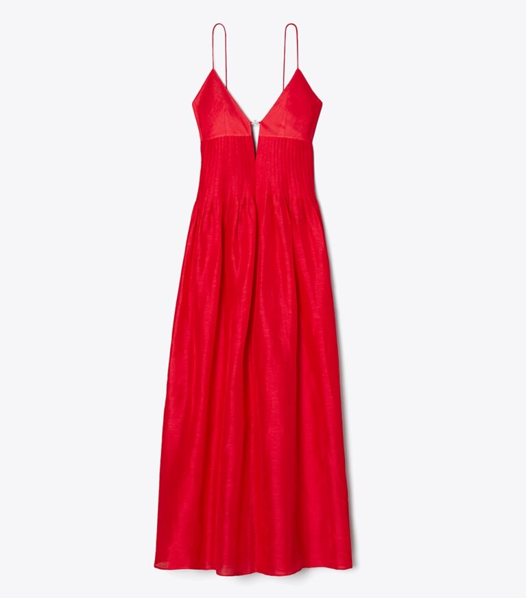Tory Burch designer robes Robe en lin in Bright Red front