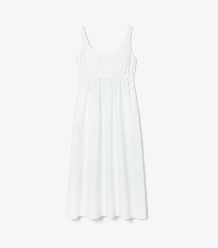 Tory Burch designer paréos Robe en popeline contrecollée in White front