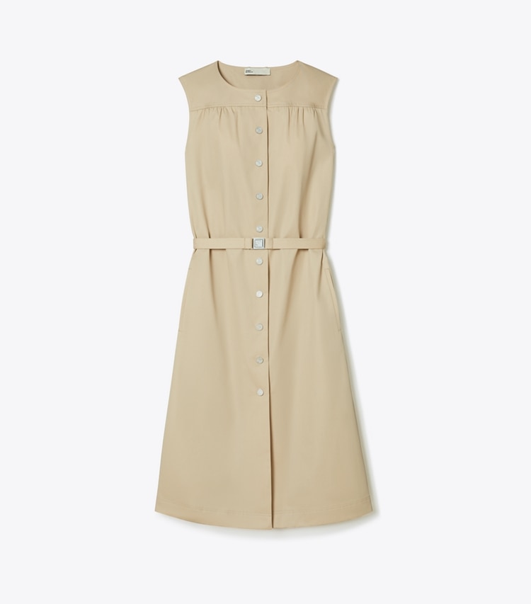 Tory Burch designer robes Robe en popeline de coton dans TORTORA de face