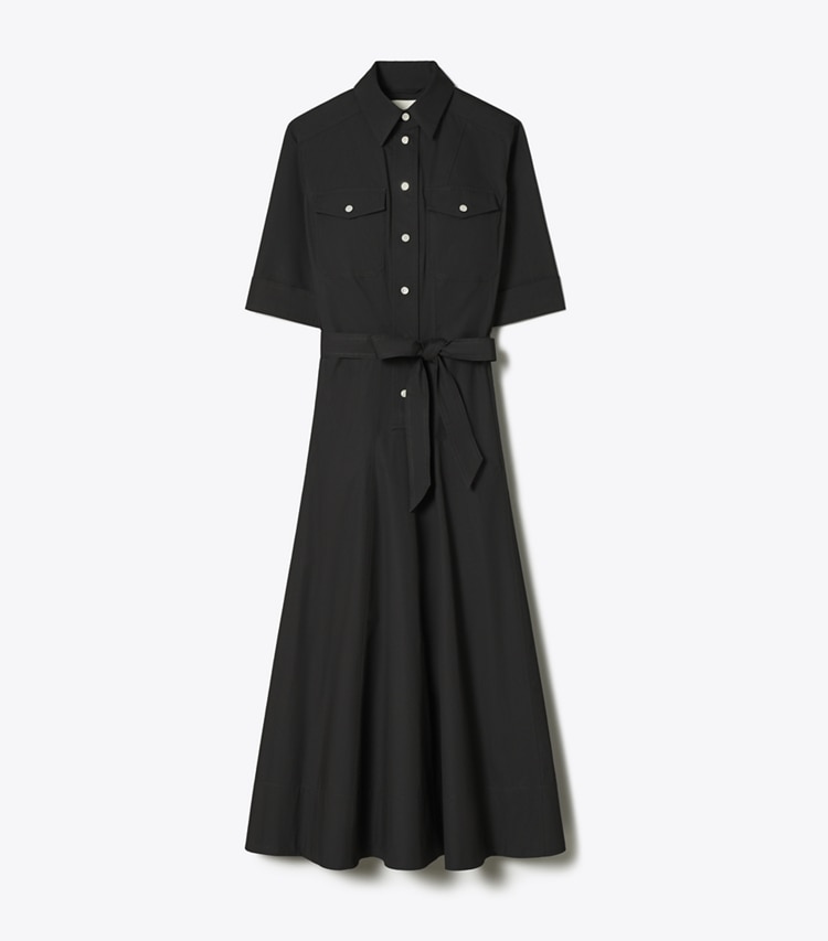 Tory Burch designer robes Robe en popeline in Black front