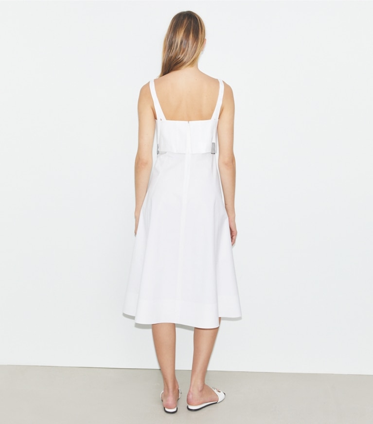 Tory Burch designer robes Robe en popeline in White front
