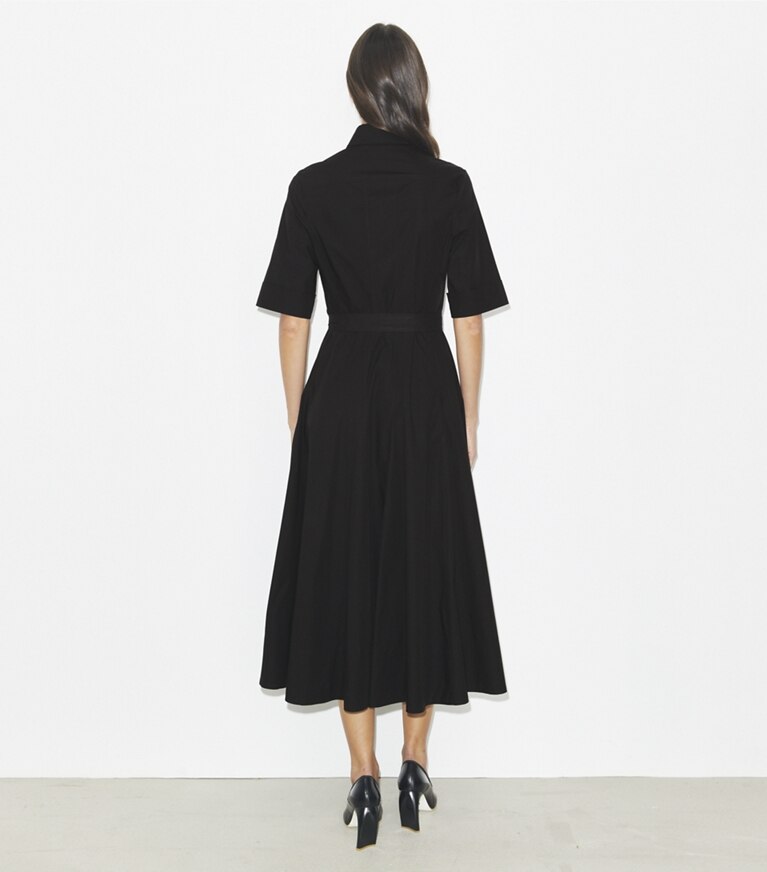 Tory Burch designer robes Robe en popeline in Black front