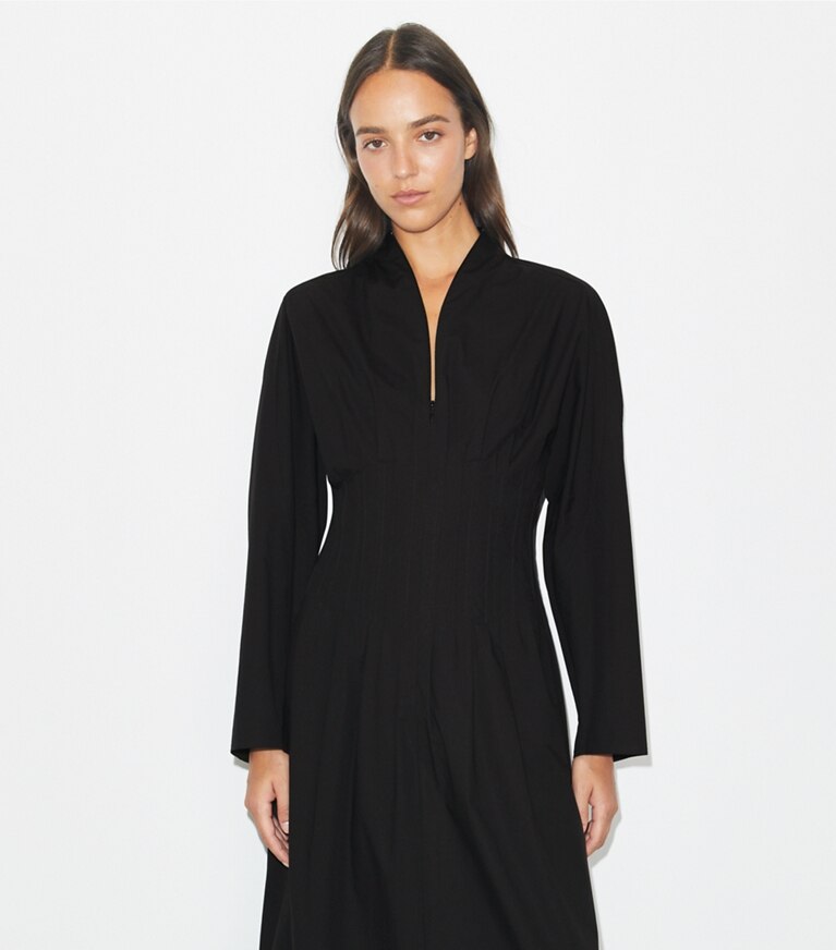 Tory Burch designer robes Robe en popeline dans Black détail sur modèle