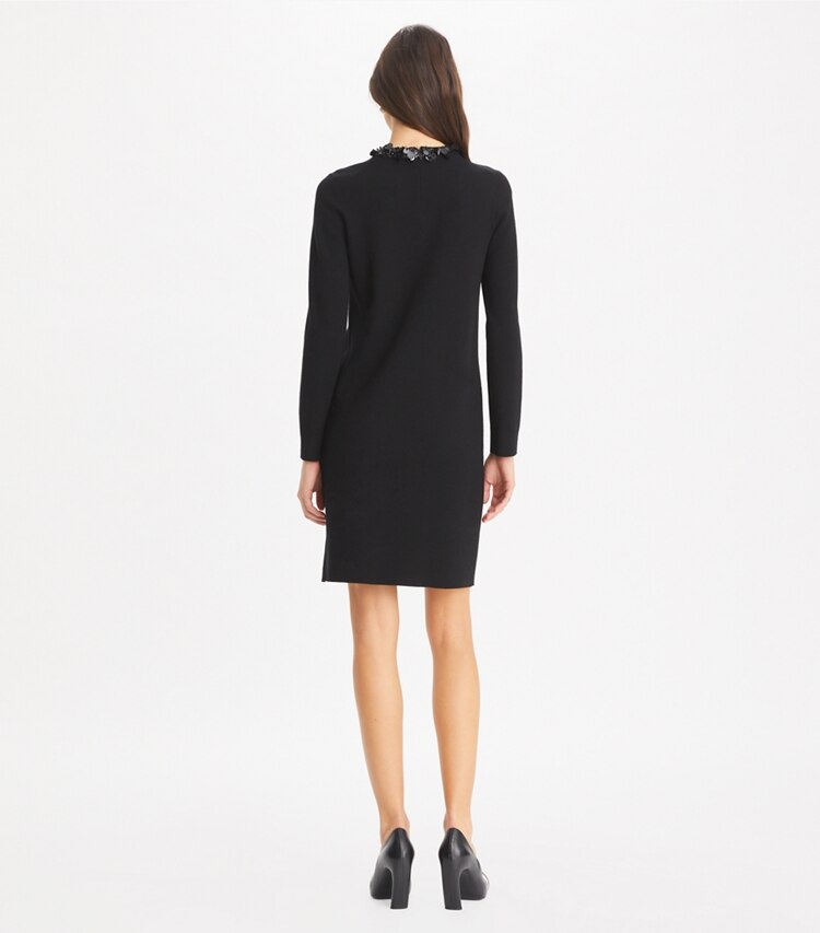 Tory Burch designer robes Robe pull à ornements in Black on model back