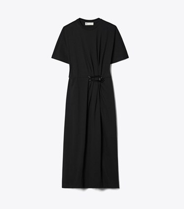 Tory Burch designer robes Robe t-shirt en coton dans Black de face