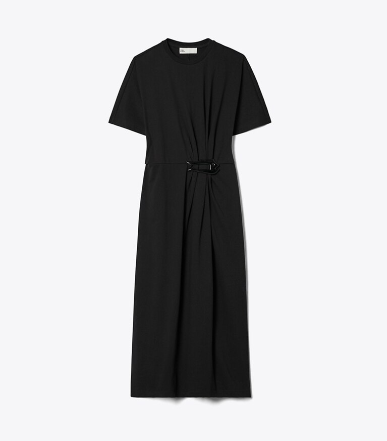 Tory Burch designer robes Robe t-shirt en coton dans Black de face