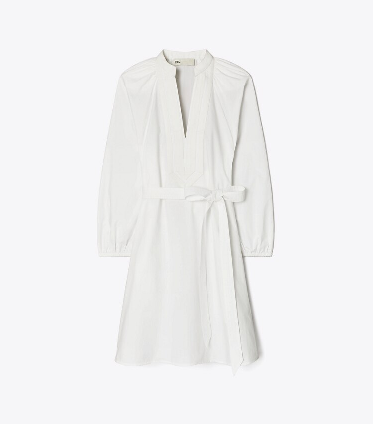 Tory Burch designer paréos Robe tunique à manches bouffantes in White / White front