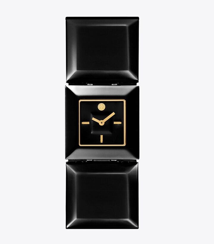 Robertson Watch, Black/Gold-Tone Stainless Steel, 26 x 26MM: Women's  Designer Strap Watches | Tory Burch