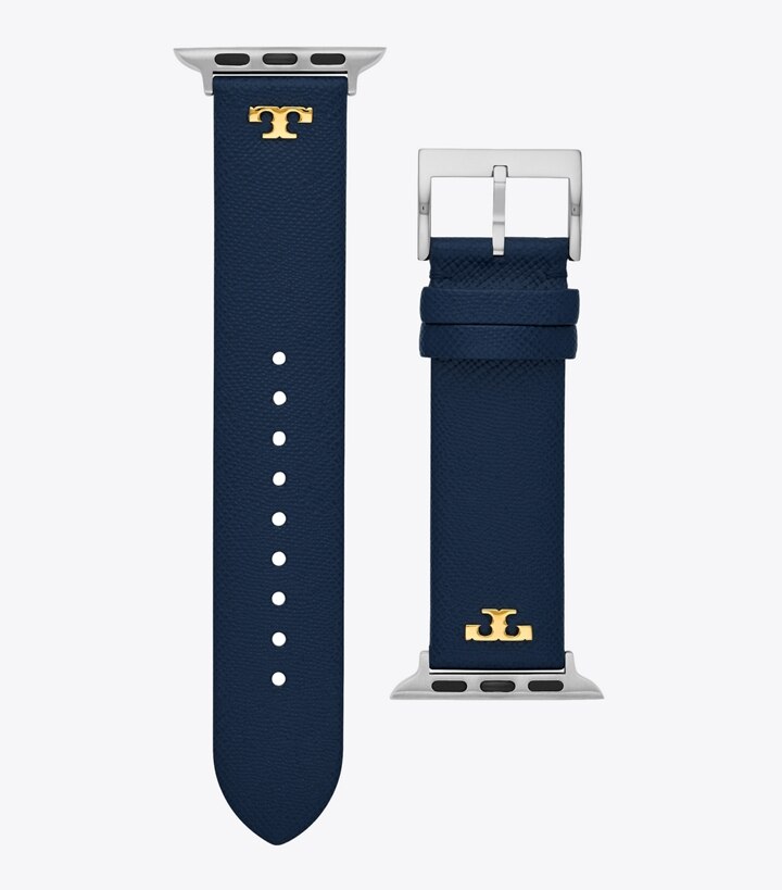 Robinson Band for Apple Watch®, Navy Leather, 38 MM – 40 MM: Women's  Designer Watches Tory Track Smart Watches | Tory Burch