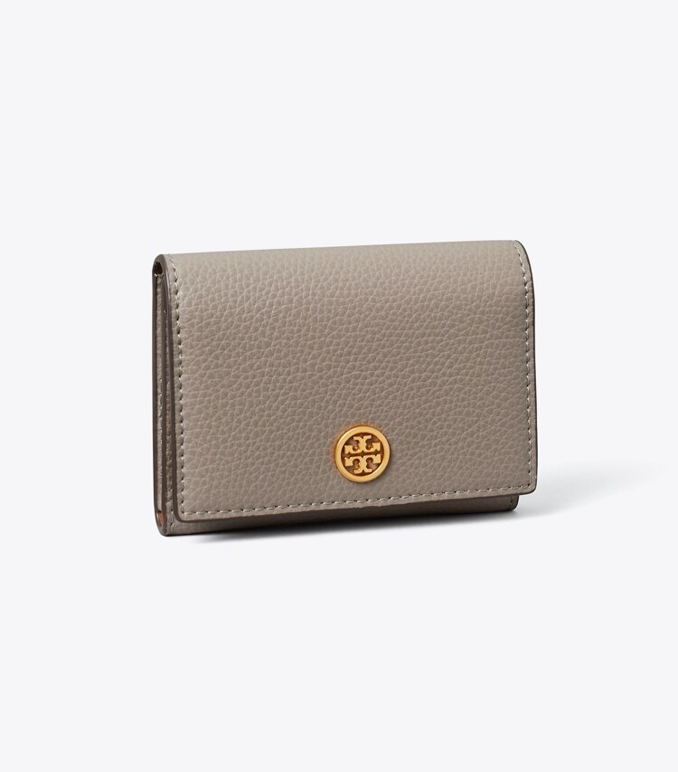 Tory Burch designer カードケース ロビンソン ビジネス カードケース in Gray Heron angle