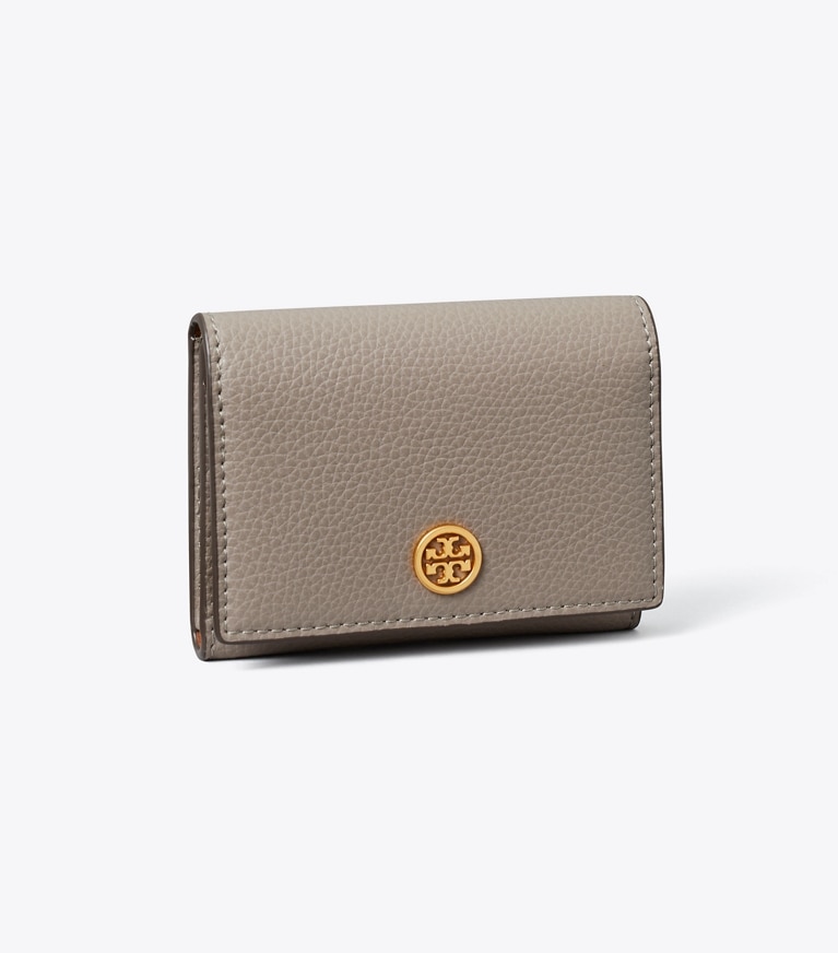 Tory Burch designer カードケース ロビンソン ビジネス カードケース in Gray Heron angle