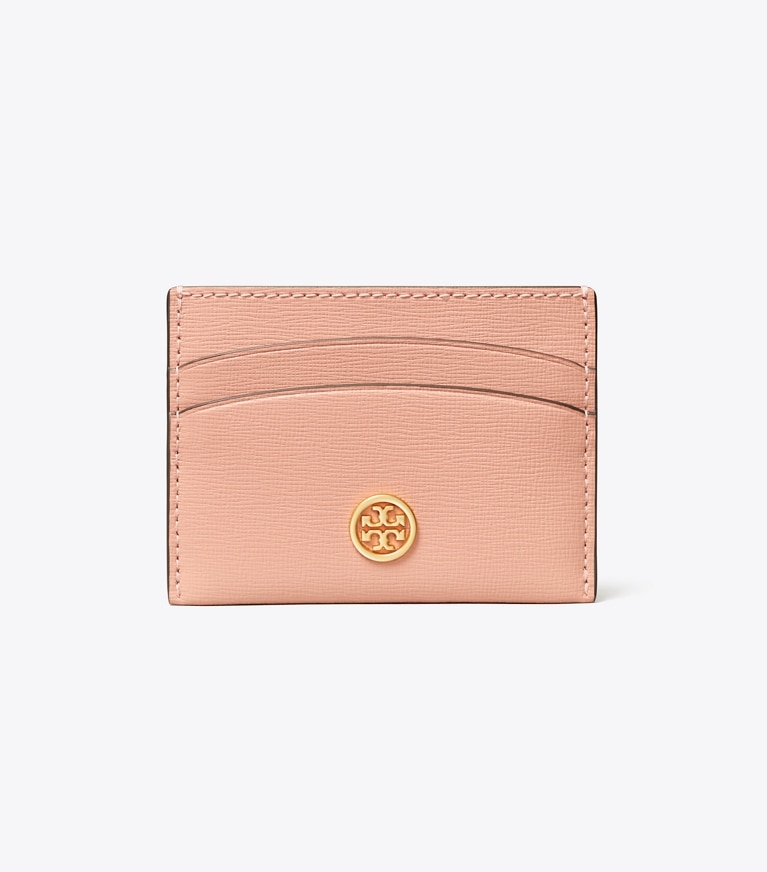 Tory Burch designer card cases Robinson Card Case in Pink Moon angle