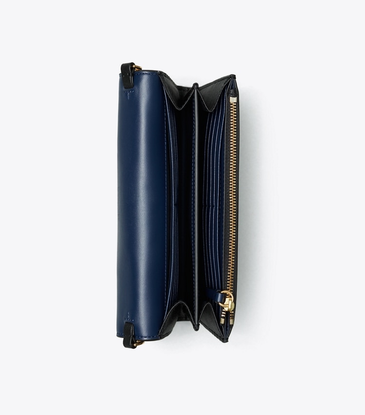 Tory Burch designer mini bags Robinson Chain Wallet in Black/Royal Navy overhead