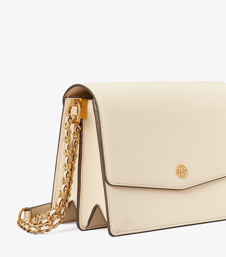 Tory Burch designer shoulder bags Robinson Convertible Shoulder Bag in New Cream angle