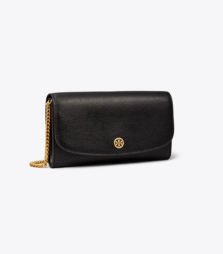 Tory Burch designer mini bags Robinson Crossbody in Black angle