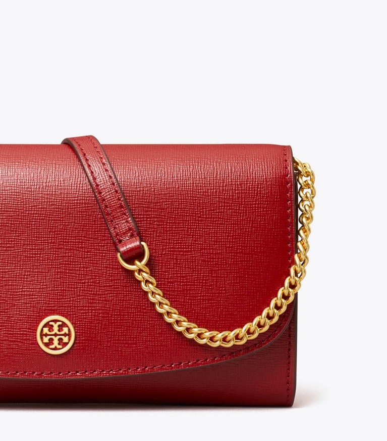 Tory Burch designer mini bags Robinson Crossbody in Bricklane angle