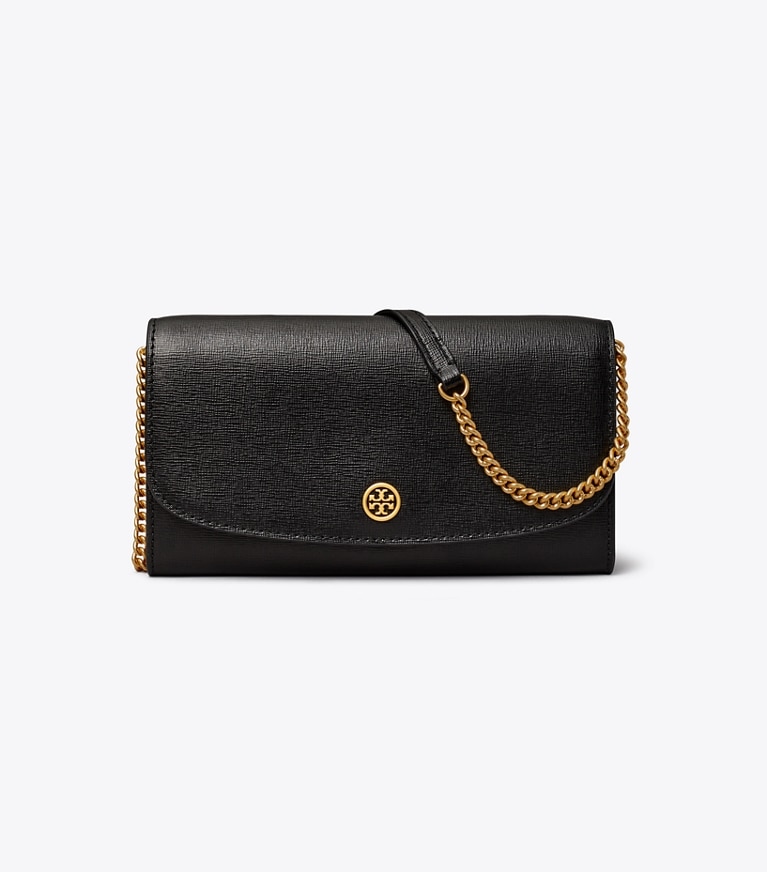 Tory Burch designer mini bags Robinson Crossbody in Black angle