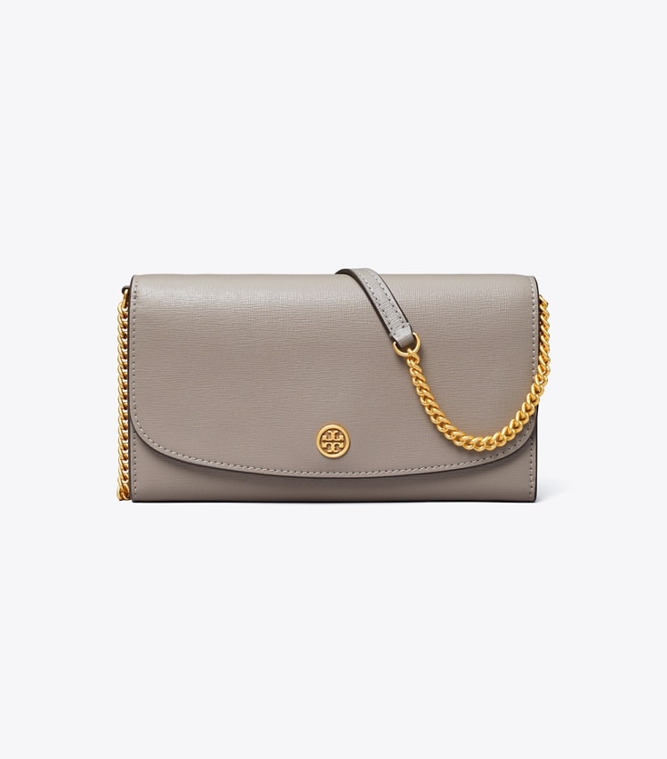 Tory Burch designer mini bags Robinson Crossbody in Gray Heron front