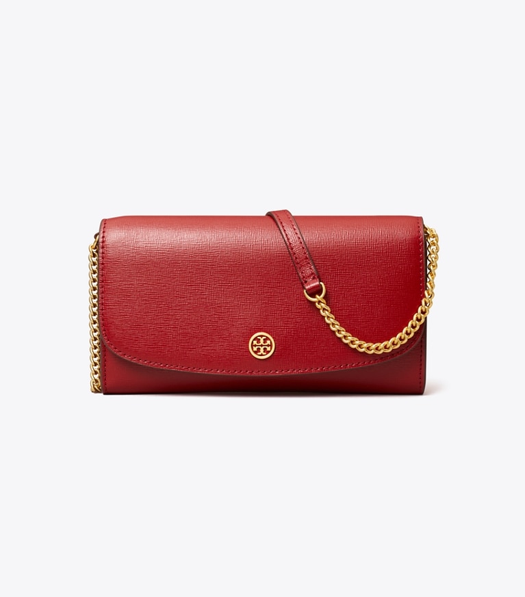 Tory Burch designer mini bags Robinson Crossbody in Bricklane angle