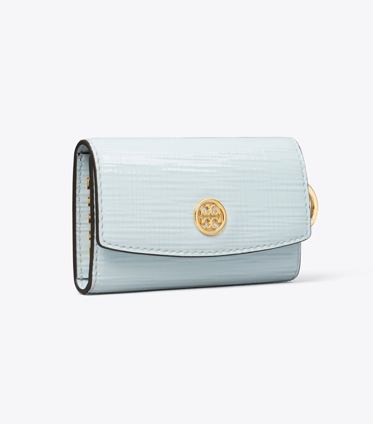 Tory Burch designer カードケース ロビンソン クロスハッチ キーケース in Summit angle