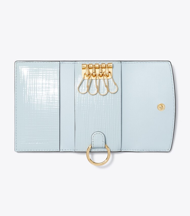 Tory Burch designer カードケース ロビンソン クロスハッチ キーケース in Summit オーバーヘッド