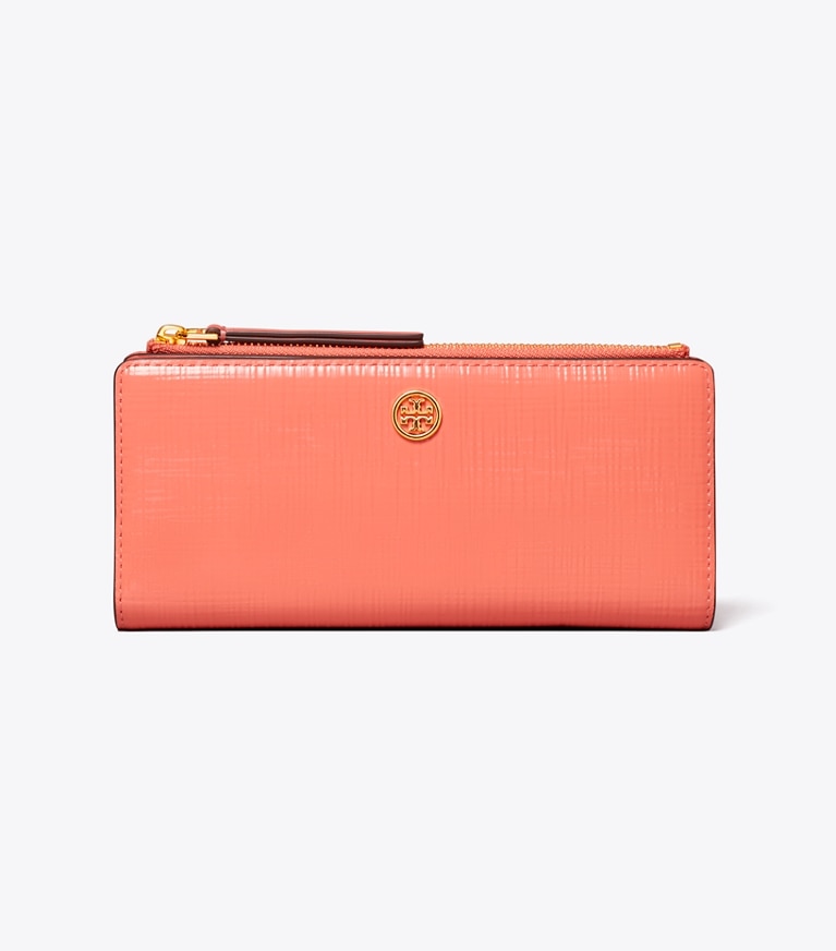 Robinson Crosshatched Zip Slim Wallet in pink size OS