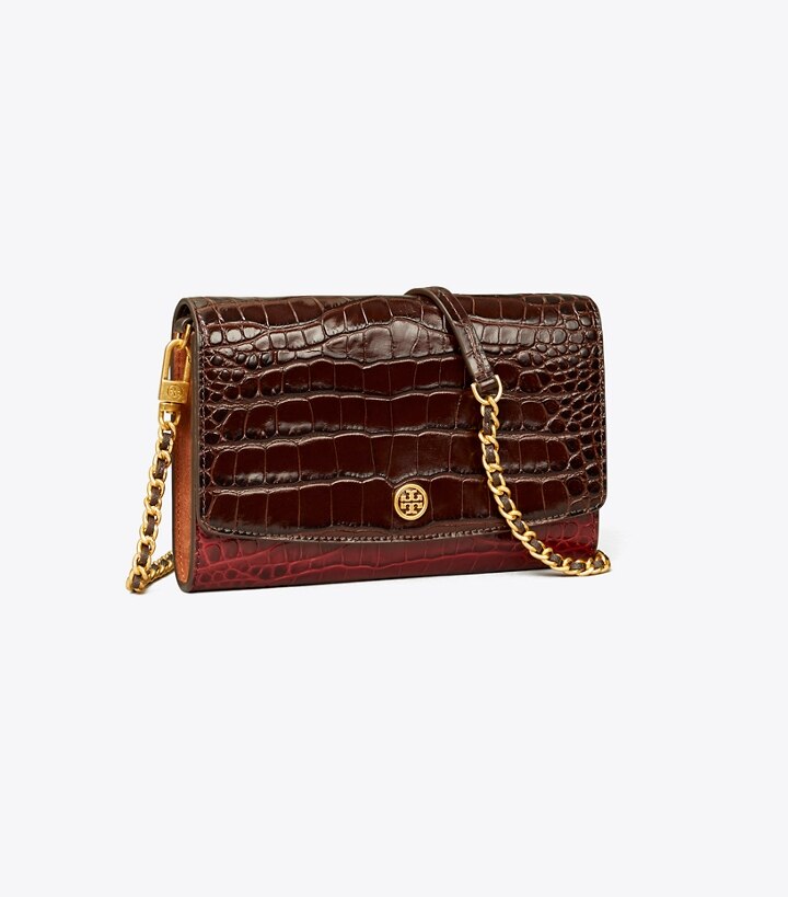 Robinson Embossed Color-Block Chain Wallet: Women's Designer Mini Bags | Tory  Burch